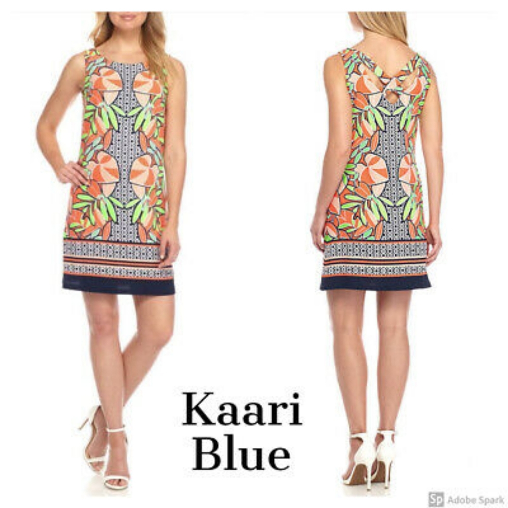 Kaari Blue Bright Summer Dress sz. L